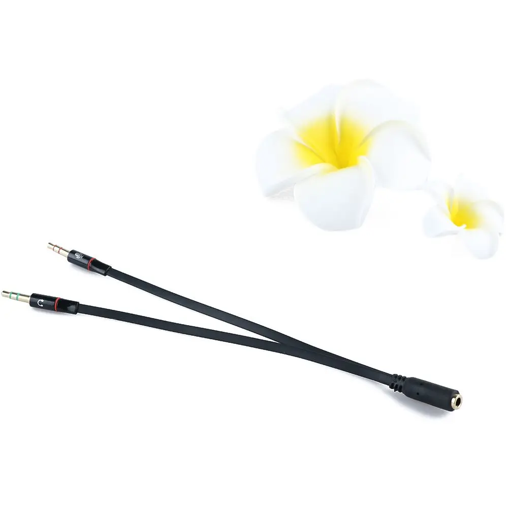 

3.5mm Stereo 1 Female to 2 Male Audio Cable Headphone Earphone Micphone Splitter Connected Cord to Laptop PC