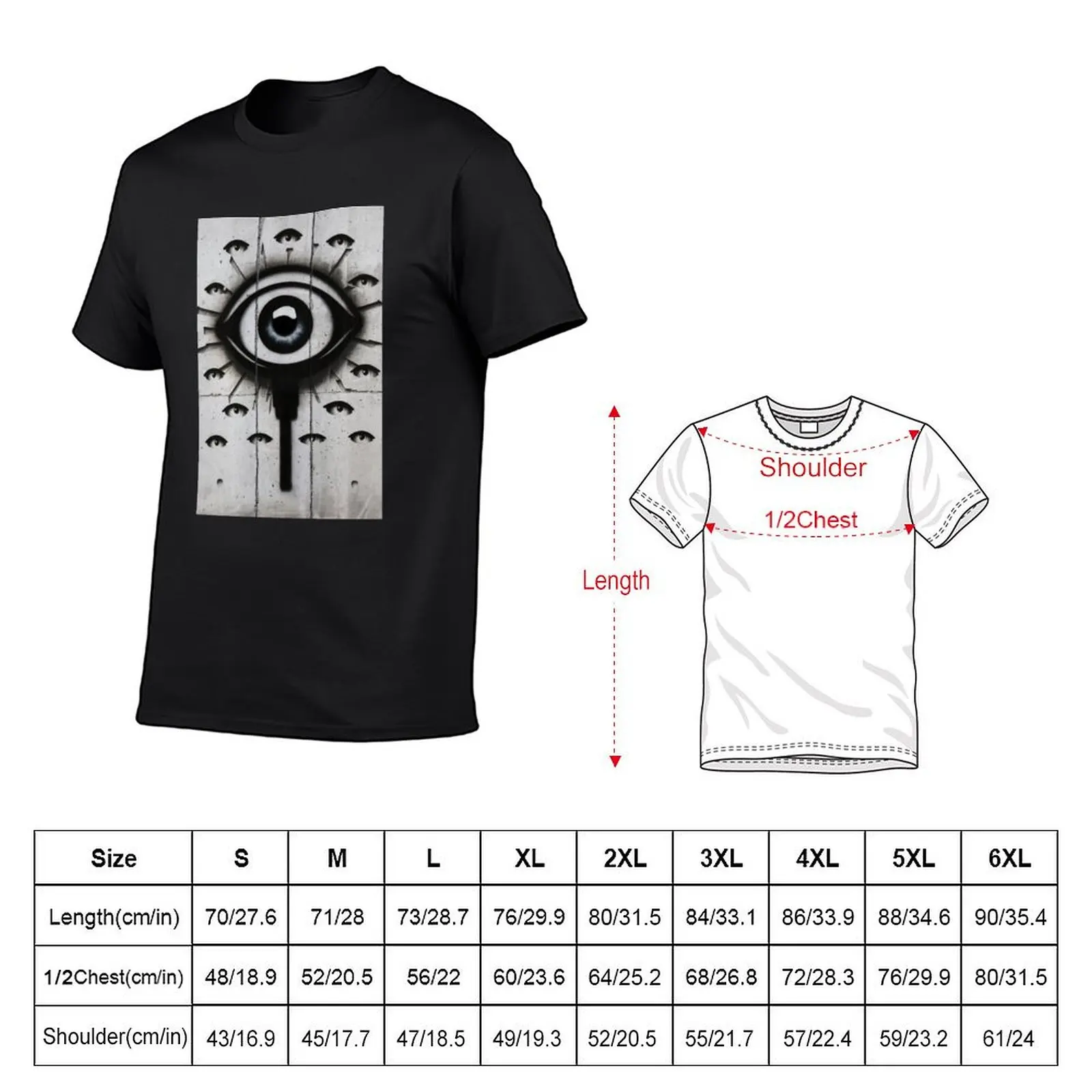 Eyes Stencil Graffiti T-Shirt anime clothes boys animal print men t shirts high quality