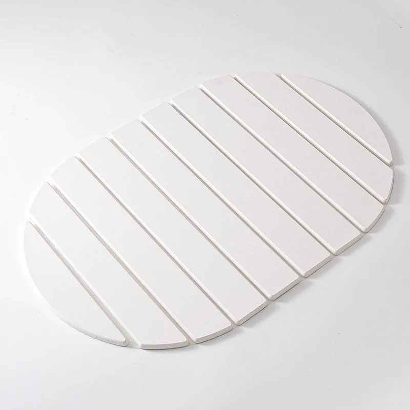 

Non-Slip Diatomaceous Earth Bath Mat Quick Drying Stone Foot Mats Foldable Stone Bath Mat Super Absorbent Shower Rug Bath Decor