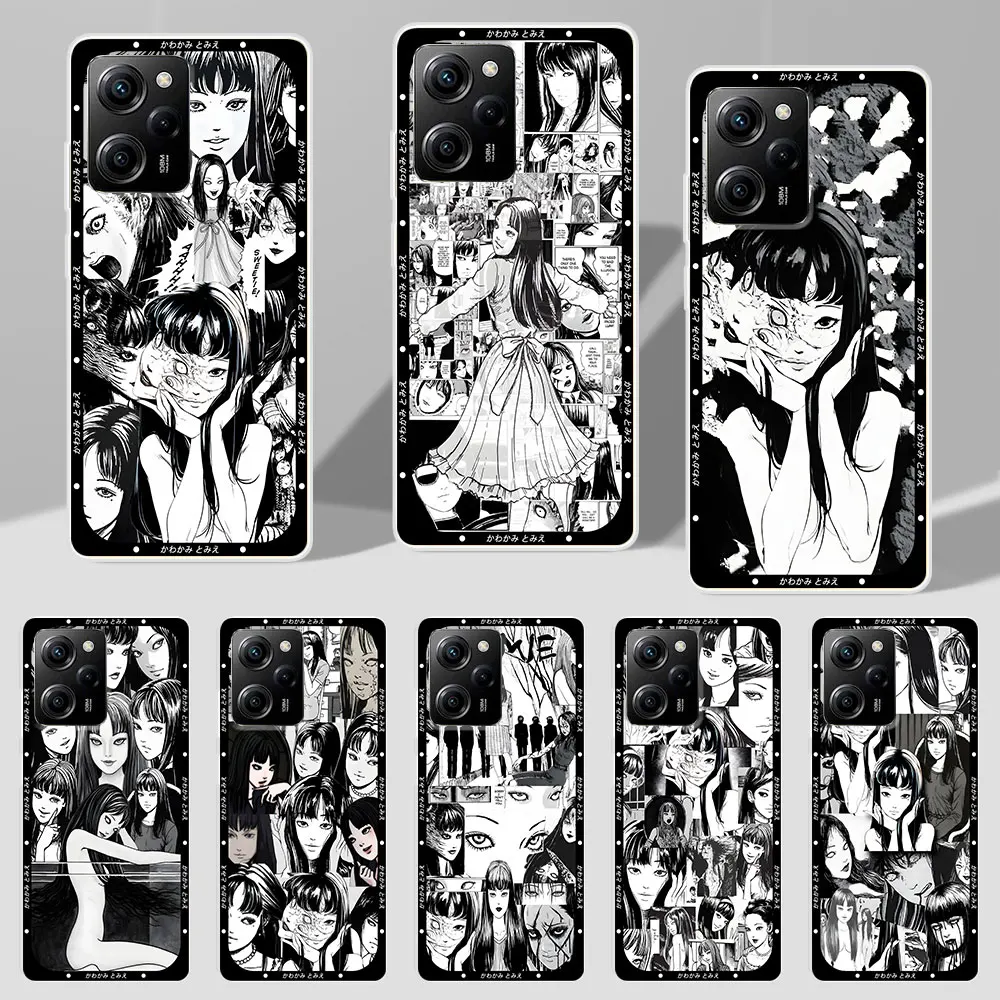 Anime Tomie Revenge Horror Cartoon Case for Xiaomi Poco X6 X5 X3 M5s F2 M5 X4 F3 F1 M3 M4 X4 NFC F5 F4 GT M2 Pro TPU Phone Cover