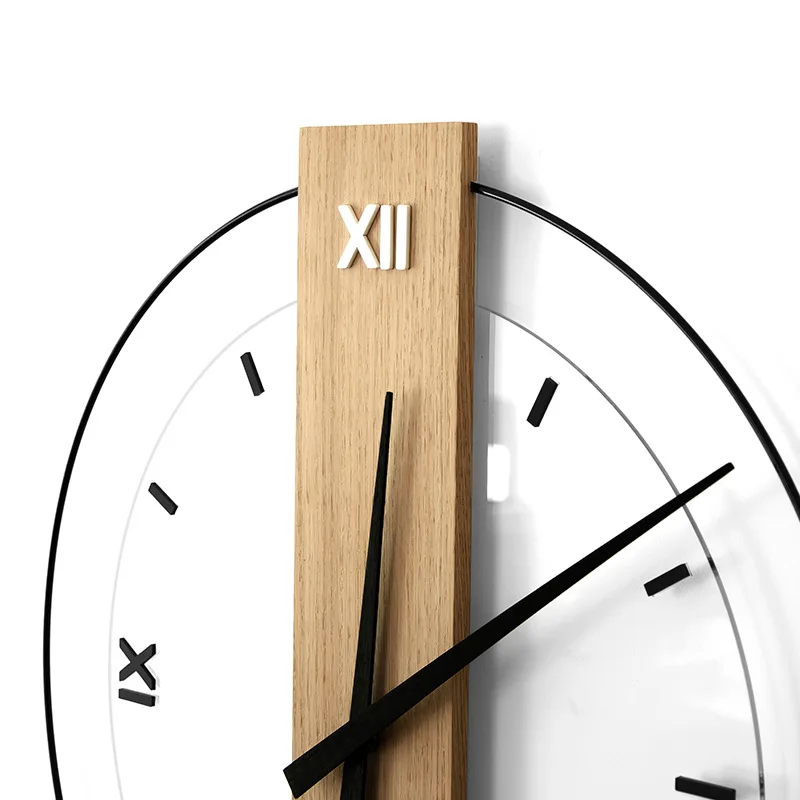 Solid Wood Wall Clock Nordic Simple Modern Wall Clock Silent Creativity Elegant Watch Interior Room Decoration Accessories