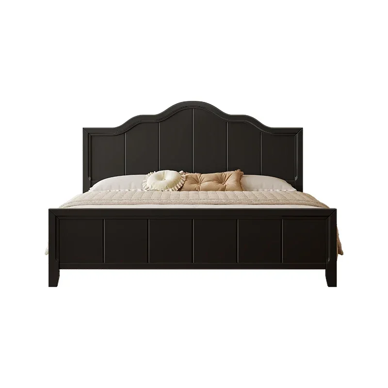 

Modern and simple double bed, antique master bedroom in solid wood bed