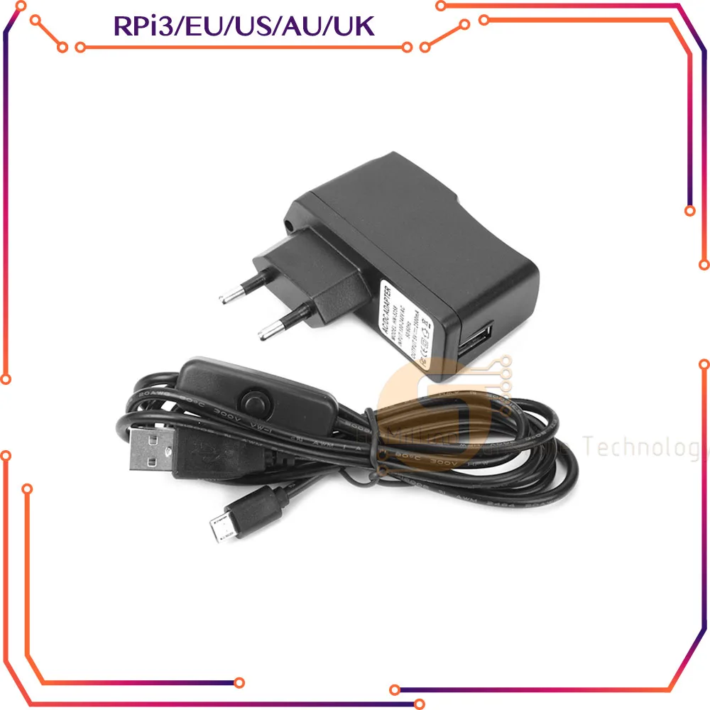 

5V 2.5A Raspberry Pi 3 Power AC Adapter Micro USB Cable for Raspberry Pi 3 B + Plus RPI182