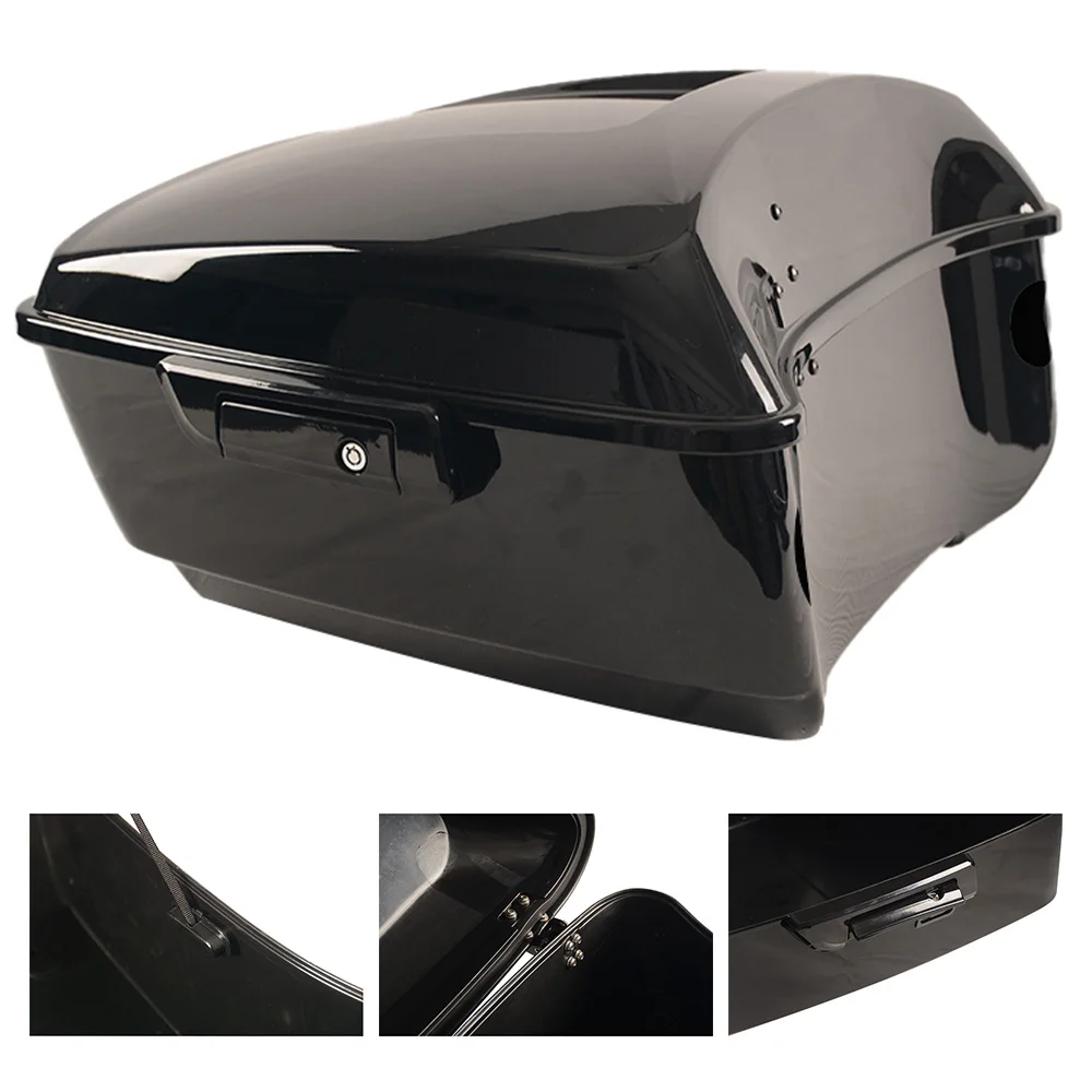 

13.7" King Size Black ABS Tour Pack Latch Cutouts Box Fits For Harley Touring 2014-2024 with Horn Hole Motorcycle
