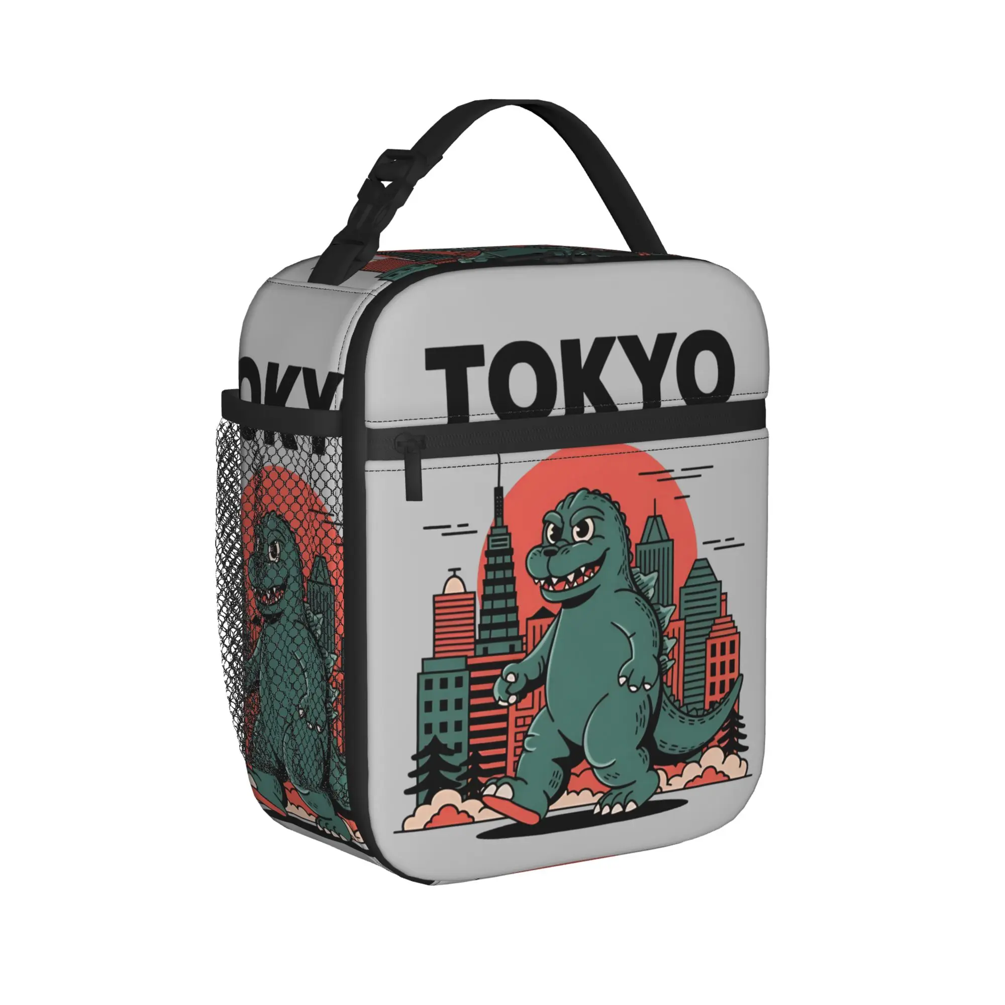 Bolsa térmica para el almuerzo con diseño de dinosaurio de Tokio, reutilizable, contenedor de comida, bolsa térmica a prueba de fugas con diseño de Godzilla, bolsa para el almuerzo, bolsa para comida, trabajo, viajes
