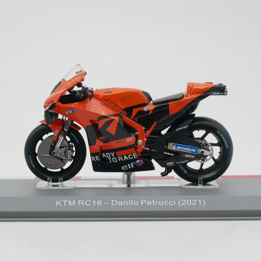 1:18 Scale Diecast Alloy Moto GP 2021 KTM RC16 Danilo Petrucci Motorcycle Toys Cars Model Classics Adult Souvenir Static Display