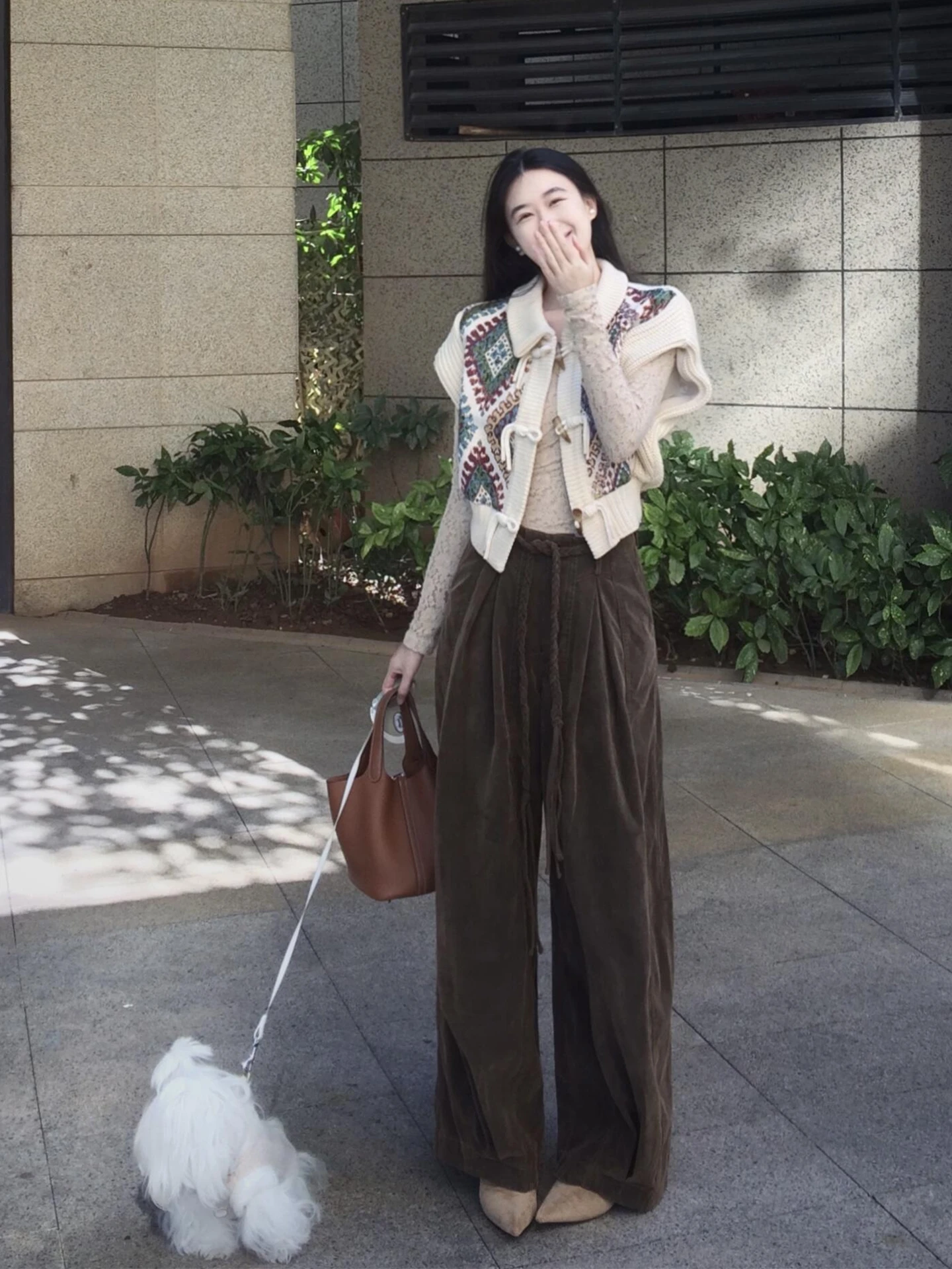 

Winter Knitted Vest And Wide Leg Pants Set Women's plus Size Clothes Retro Sle Comfortable Loose Fit Casual Outfit Ensemble