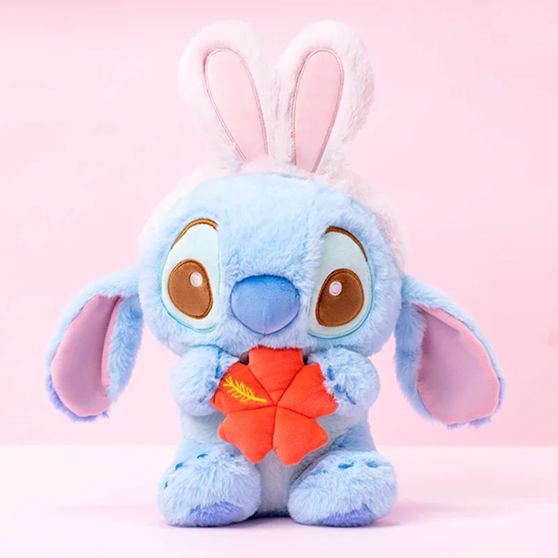 Disney Lilo e Stitch Brinquedos de pelúcia para crianças, bonecas Kawaii Anime Stuffed Plushie, travesseiro Cosplay Coelho, presentes do Dia dos Namorados