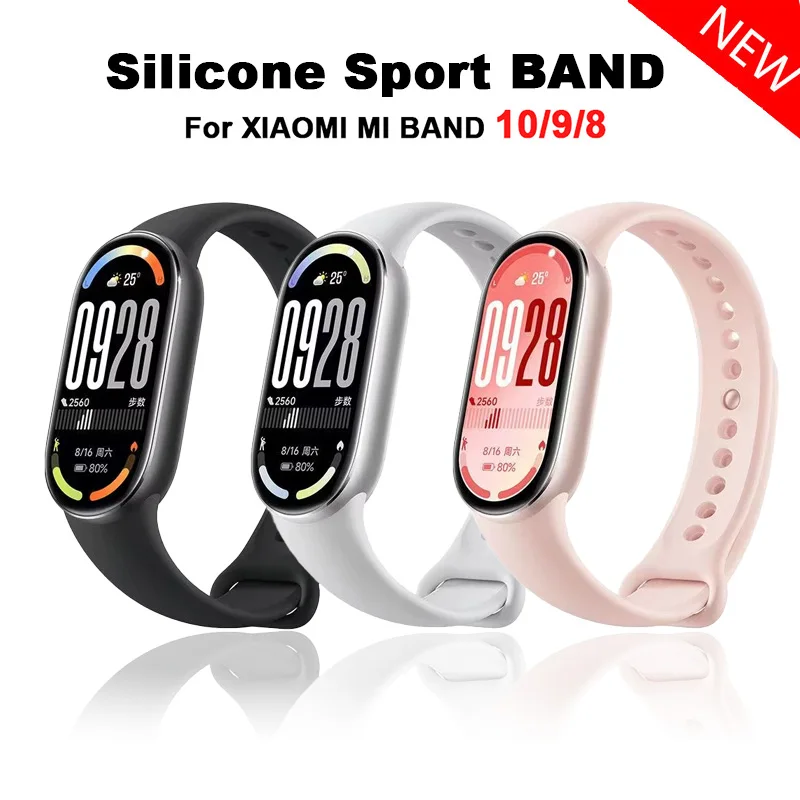 1/2PCS Armband für Mi Band10 Strap NFC Zubehör Sport Silikon SmartWatch Armband pulseira correa Xiaomi Mi Band 9 8 strap