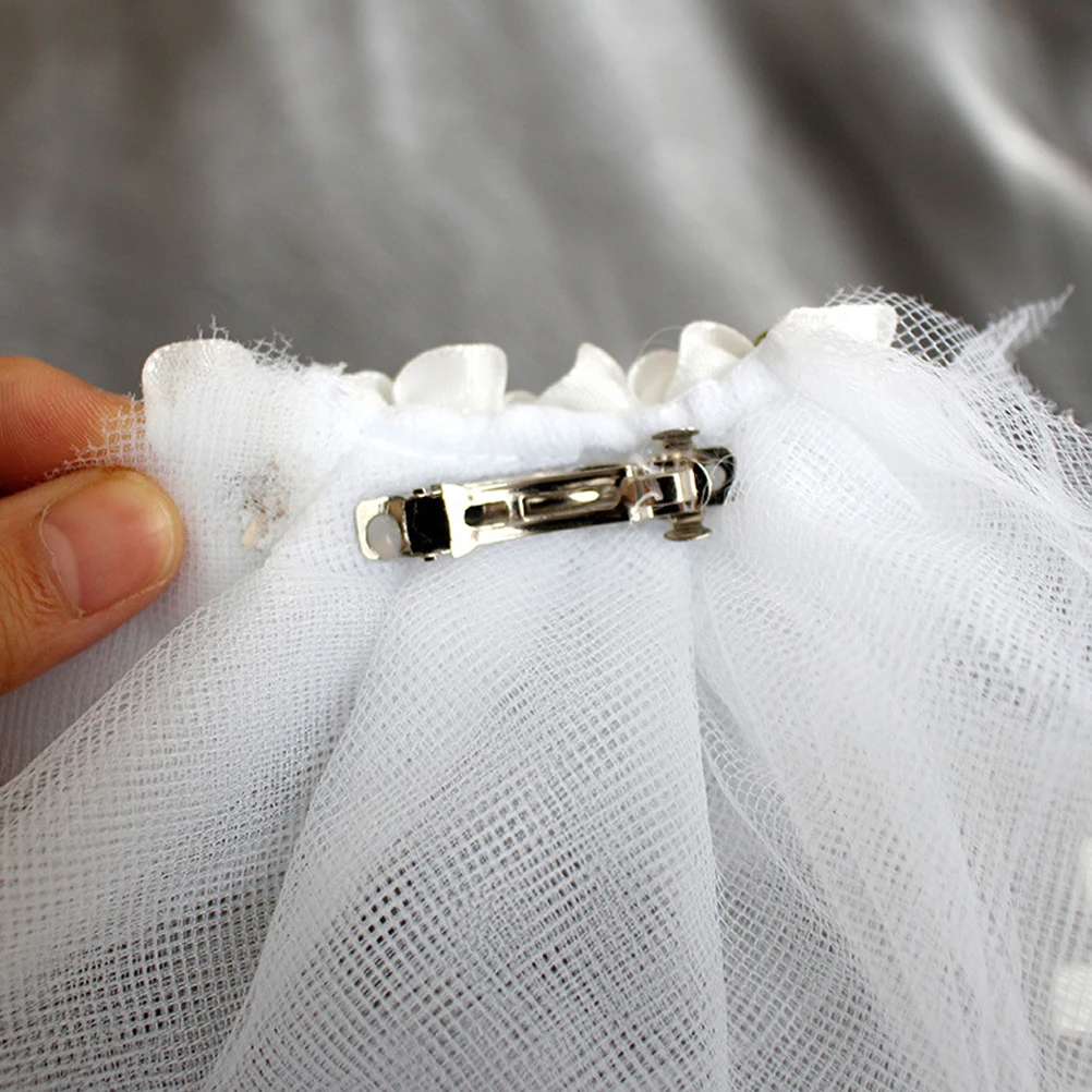 

Pet Wedding Bridal Accessories Dog Bridal Veil Cosplay Clip Puppy Headgear White Bride Spring Design Lace Appliques