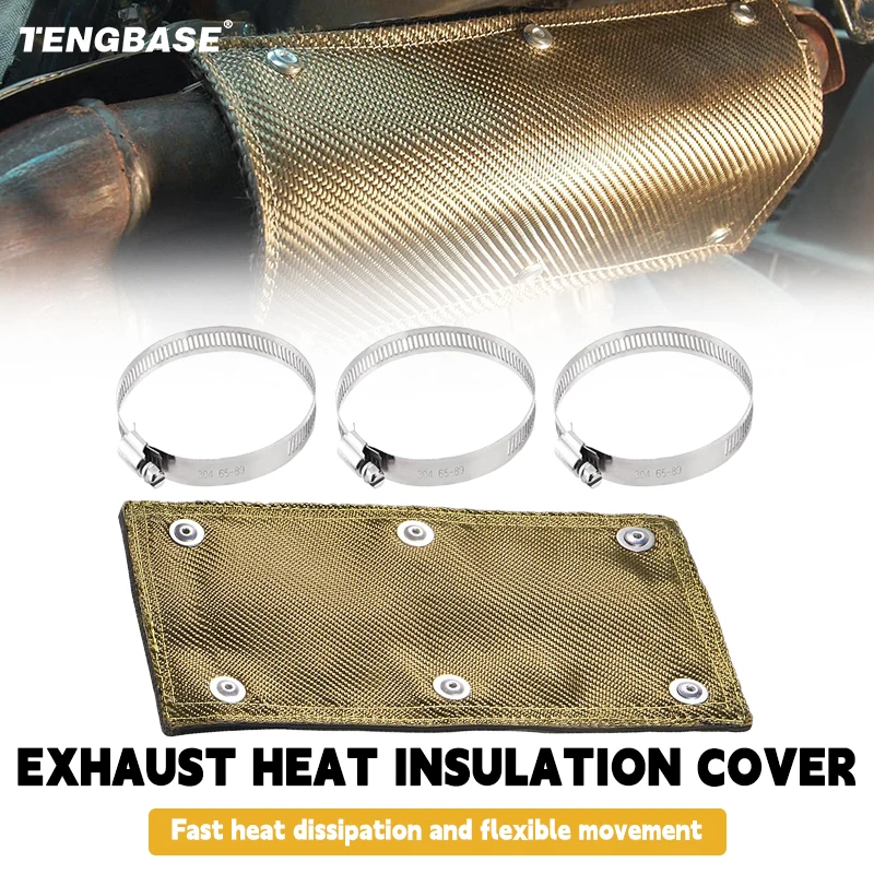 

Titanium Color Basalt Fiber Pipe Shield – 6" x 12" Exhaust Heat Shield for Cars & Motorcycles | Ultra Heat-Resistant, Lightweigh
