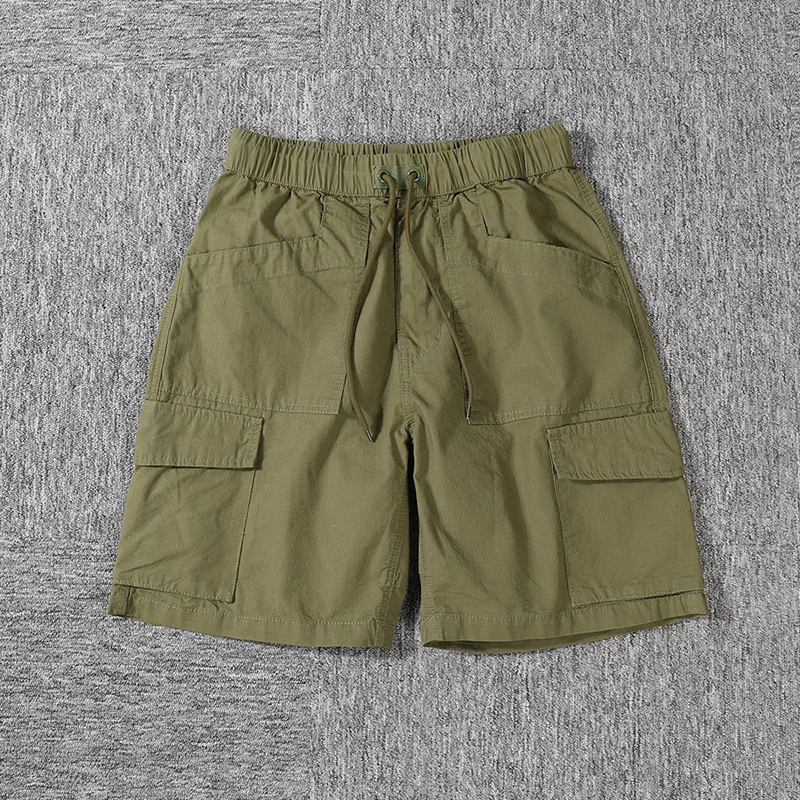 

Summer Effect Loose Fit Five ket Outdoor Men's orts Retro Workwear Trousers Straight Leg mid Waist Vintage een