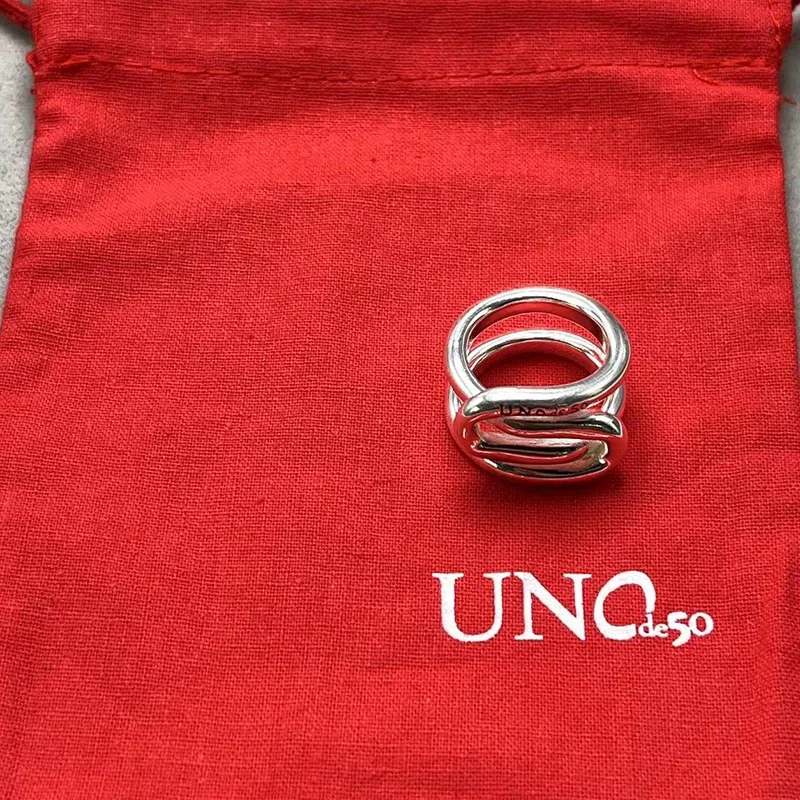 UNode50-anillo exquisito de alta calidad para mujer, diseño creativo europeo y americano, joyería romántica para vacaciones, bolsa de regalo, 2023