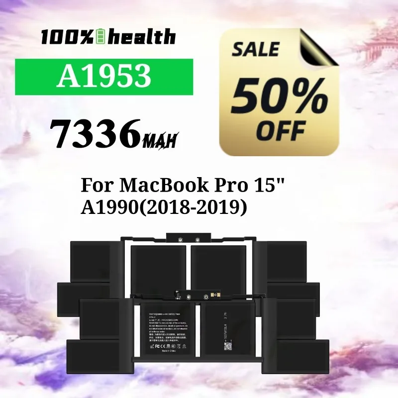 

A1953 7336mAh Laptop Battery for Apple MacBook Pro 15''/A1990 (2018-2019) Lithium Rechargeable Battery