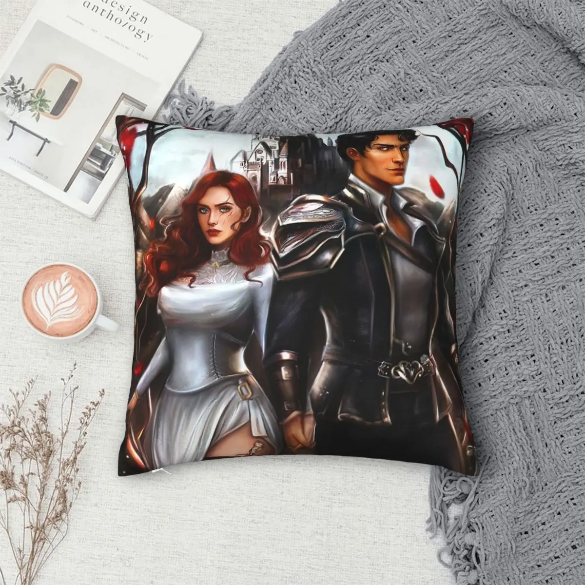 From Blood And Ash Poppy And Hawke Pillowcase Polyester Linen Velvet Printed Zip Decor Pillow Case Sofa Cushion Cover 45x45