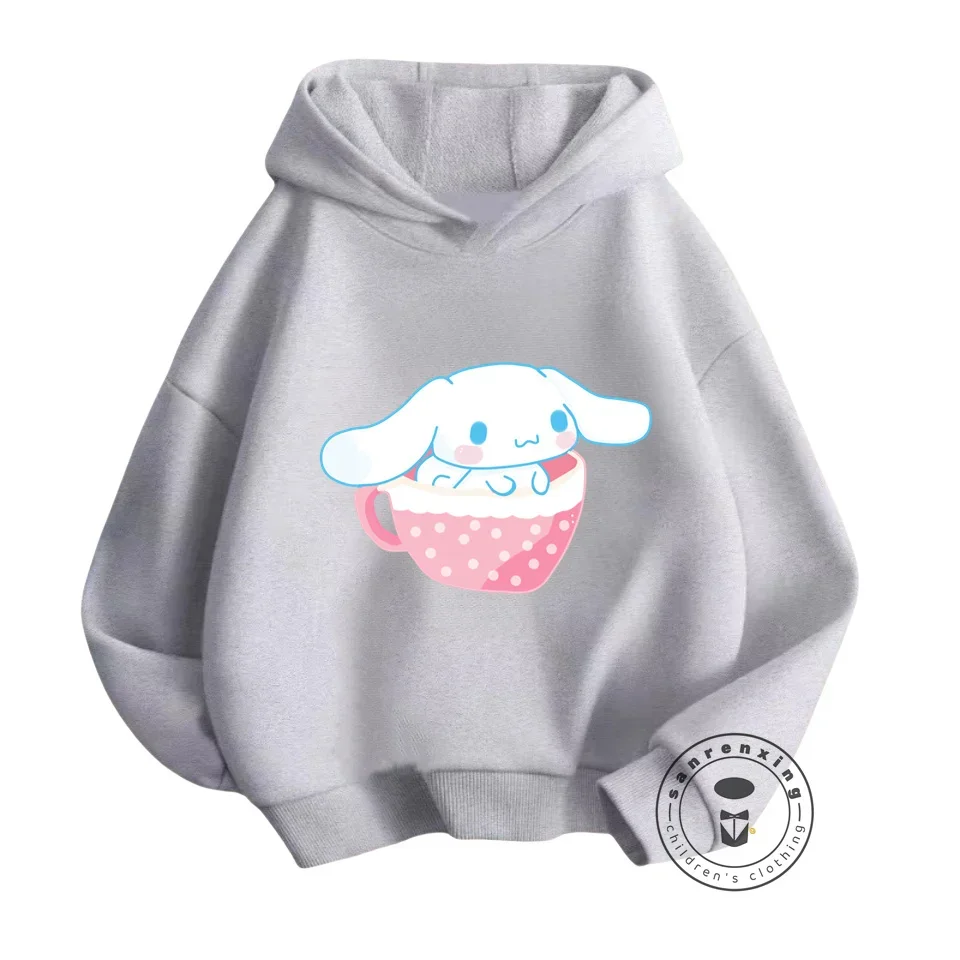 Kawaii Cinnamoroll Sweatshirts for Children Offering Soft Long Sleeves Vibrant Anime Graphics Sanrio Tops for Autumn Winter Fun