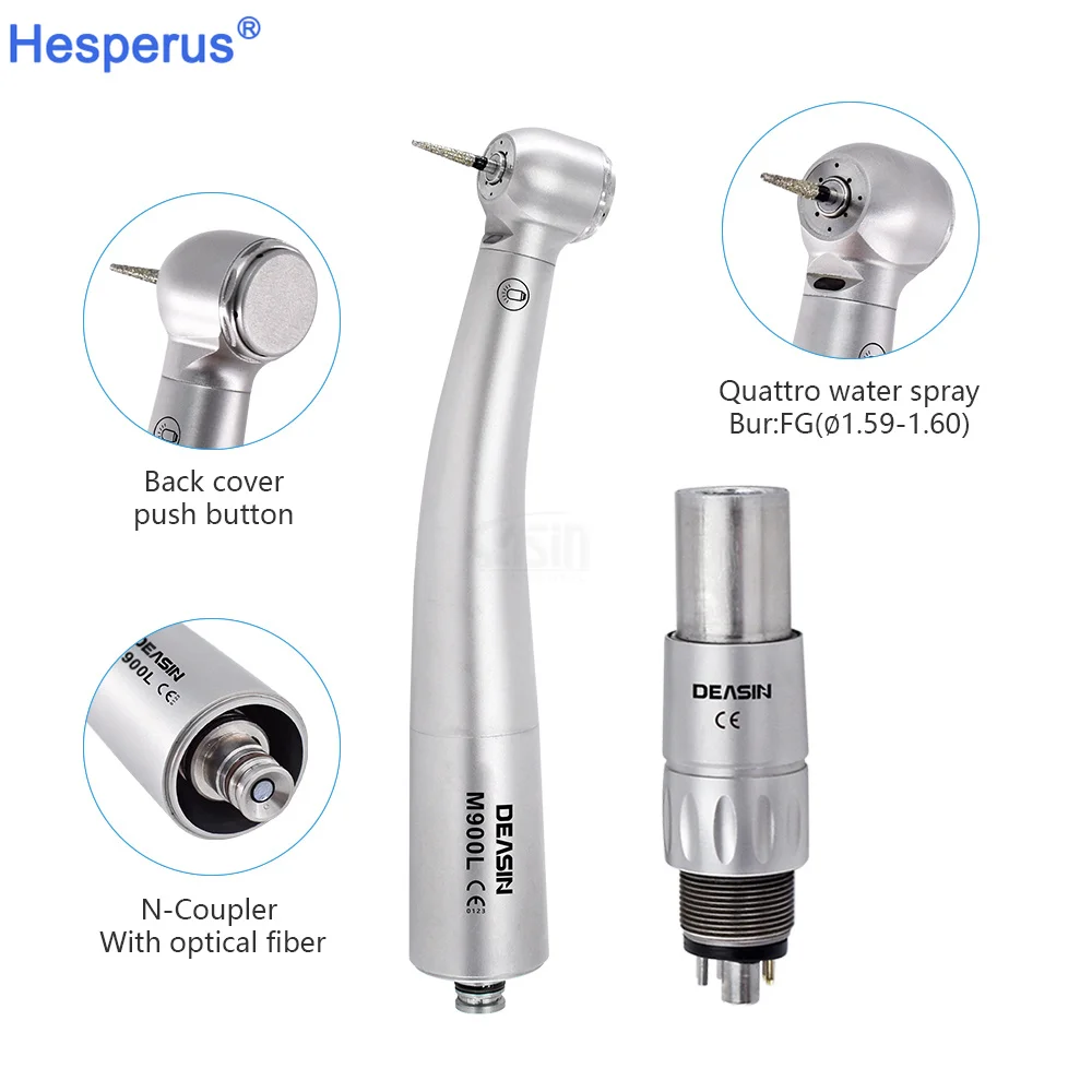 On Sale M800L/M900L N-Quick Coupling de ntal high speed air turbine fiber optic handpiece Torque Head Ultralight Titanium Body