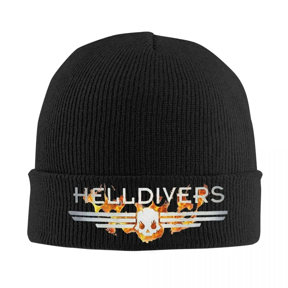 Helldivers On Fire Beanie Hats Unleash the power Infernal Bonnet Hats Men Women Vintage Hippie Knitted Hat Winter Elastic Caps