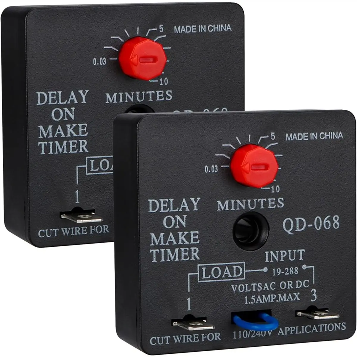 Best of 2026 2Pcs Delay on Make Timer, QD-068, 0.03 to 10 Min, Adjustable Delay, 19-288 VAC or DC
