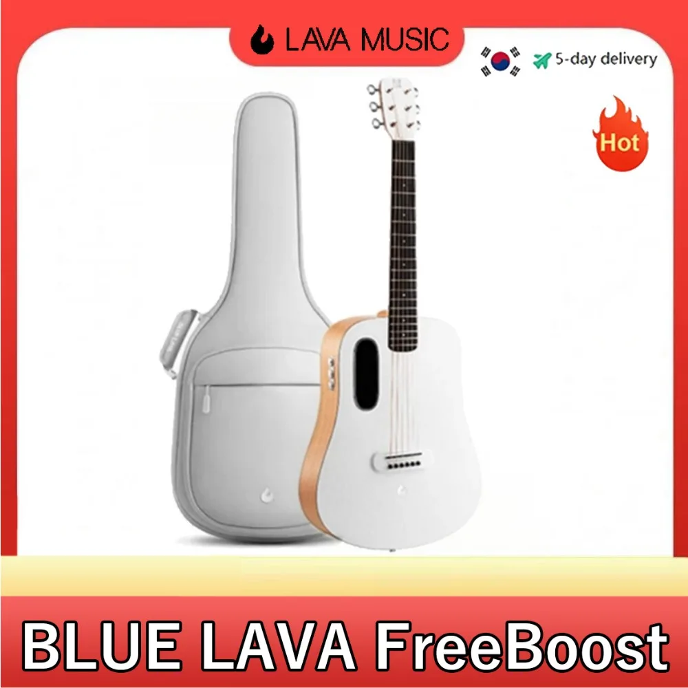 BLUE LAVA FreeBoost Smart Guitar 36 Inch Travel Acoustic Guitar with Tuner Recording and Beat Functions Beginner Guitar