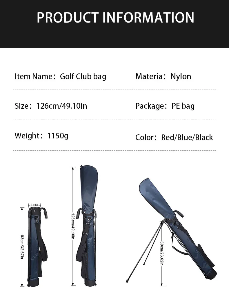 Leichte Golfschlägertasche mit Halterung, Golf Gun Rack Bags, wasserdichte Tragetasche für Golfständer – Detail 2