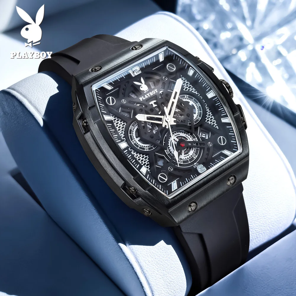 Men's Authentic Quartz Watch with Silicone Strap