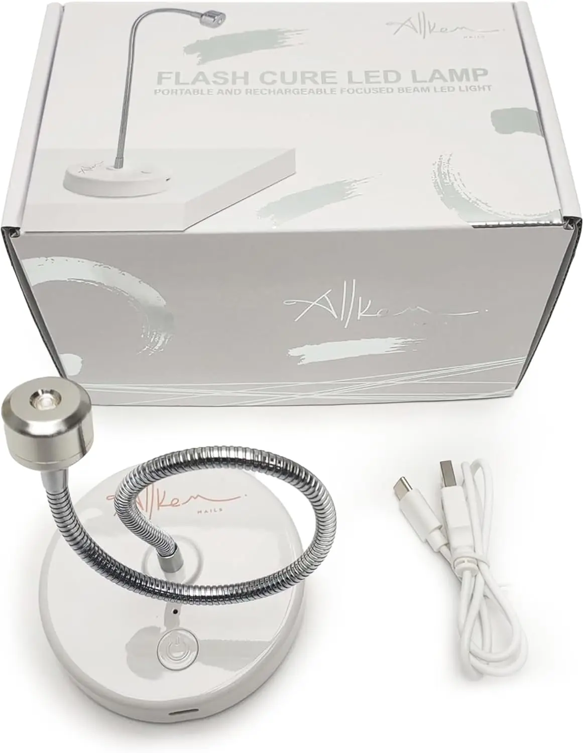 フラッシュキュア UV ネイルランプ – コードレス充電式 LED ジェルライト – シルバー、3W