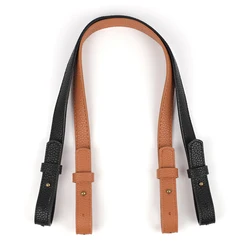 Vintage Double-ended Adjust Shoulder Bag Belt Strap DIY Brown Black Handbag Bucket Bag Accessories Lychee Pattern Leather Handle