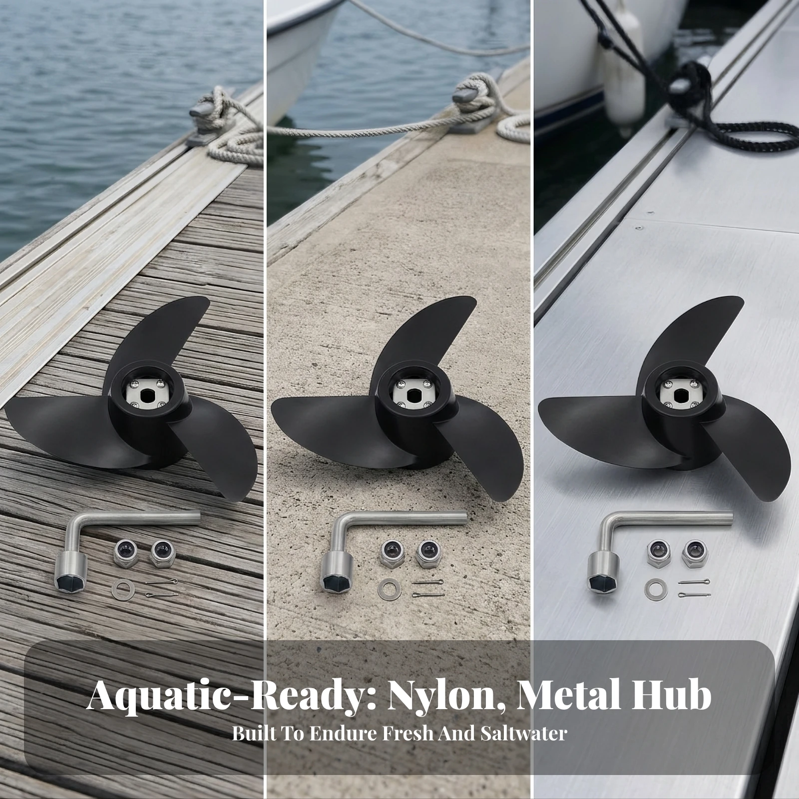 Three-Blade Propeller Replacement 3-Blade Propeller High-Quality Efficient for Boat Owners
