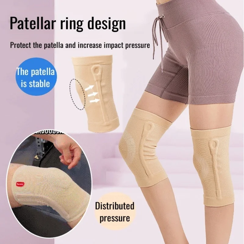 Rodilleras de punto ultrafinas para fitness, soporte de resorte cálido, rodilleras de punto ultrafinas, soporte de resorte cálido para fitness