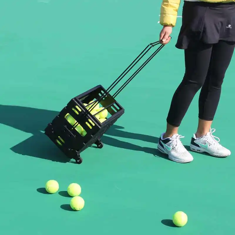 Tennis pick-up basket with wheels pick-up Dual-purpose Automatic plastic