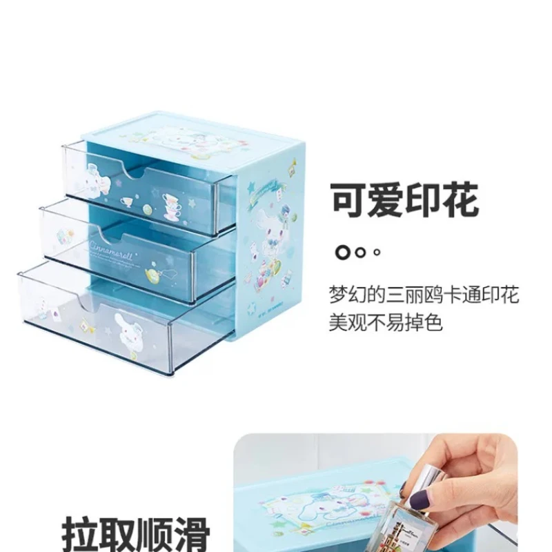Sanrio Desktop Storage Box Organizer Student Drawer Pen Holder Office Childrens Hair Accessories Stationery Rack Organizer Box view 4