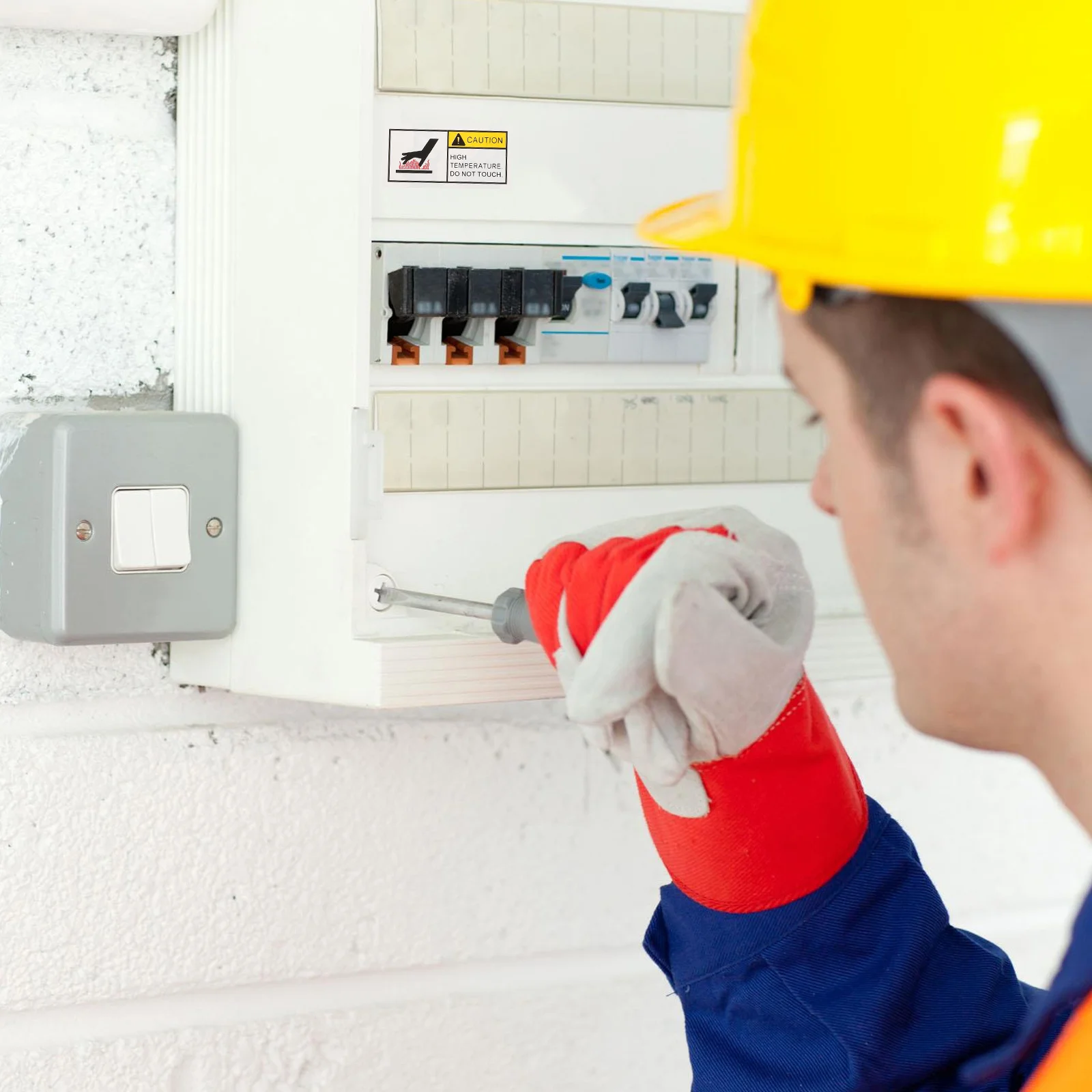 10 قطعة ملصقات تحذيرية لدرجة الحرارة العالية، سطح ساخن من الفينيل الشفاف لا تلمس علامات الحذر الآمن، ملصقات الحذر