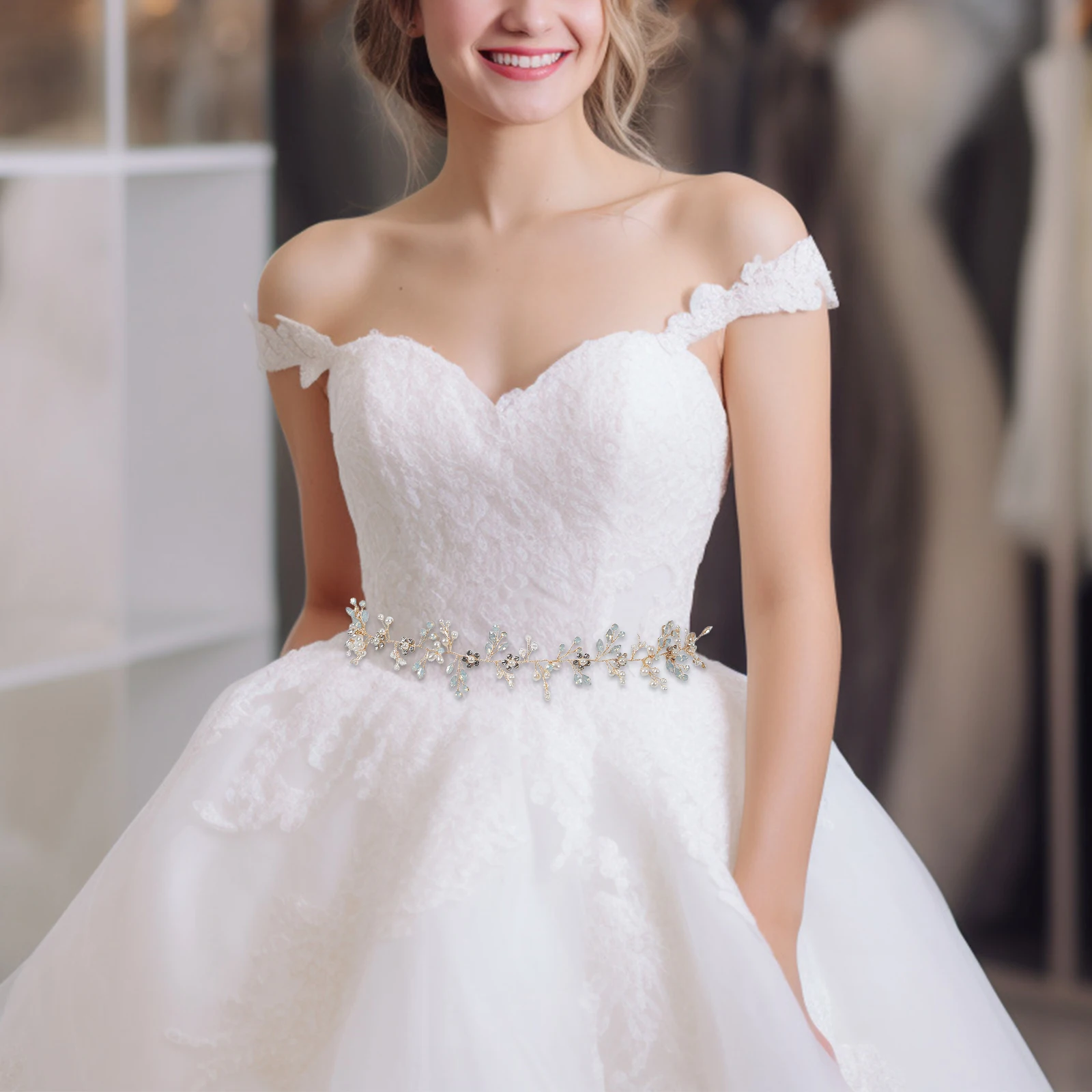 

Bridal Belt Sash Wedding Waist Belt Durable Lightweight Chain Belts for Dresses Handmade Accessories Bridesmaid Party