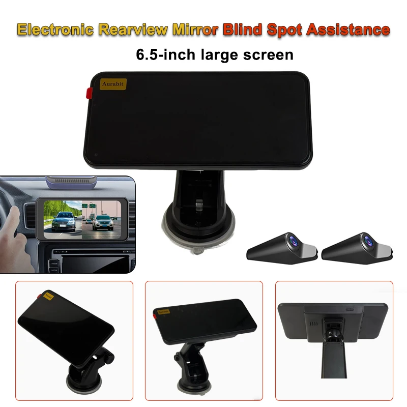 6.5 Inch 2K 2 Channel Car DVR Loop Recording Dash Cam for CarPlay Android Auto HD Recorder 120 Wide Angle Night Vision Air Vent