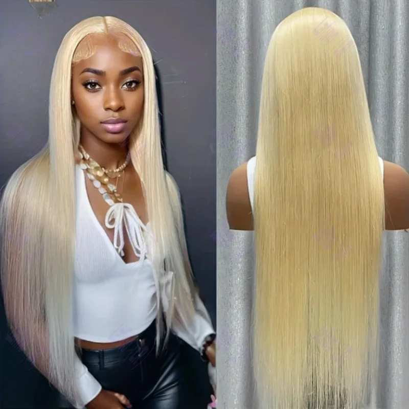 613 Honey Blonde Colored Human Hair Frontal Straight Wigs 100% Choice Brazilian HD Lace Cheap Colored Wig On Sale Clearance