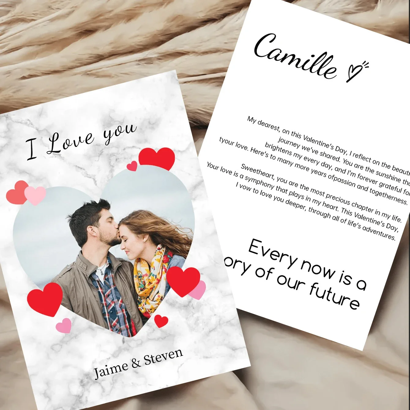 Personalisierte Grußkarten mit Bildern und Text, mit individuellem 'ICH LIEBE DICH' - Perfekt für Hochzeiten, Jahrestage, Geburtstage – Detail 4