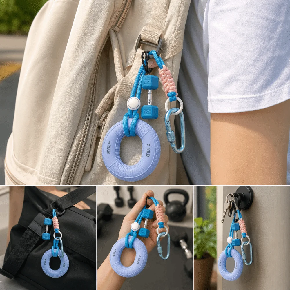 Portable Silicone Fidget Skin-Friendly Soft Silicone Stress Relief Lightweight Screw Lock Carabiner Mini Kettlebell