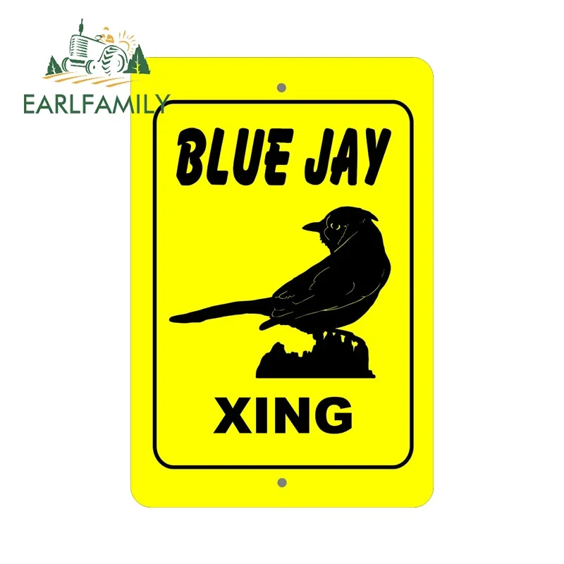 

EARLFAMILY 13cm X 8.7cm Blue Jay Xing Crossing Caution Farm Animal Gift Car Sticker Vinyl Decal Waterproof Graphics