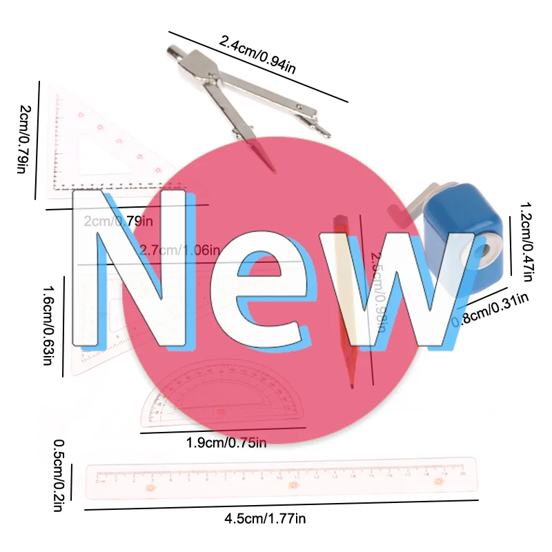 

Xm Dollhouse Study Room Stationery Learning Scene Decoration 1:12Dollhouse Simulation Mini Pencil Sharpener Pencil Compass Ruler