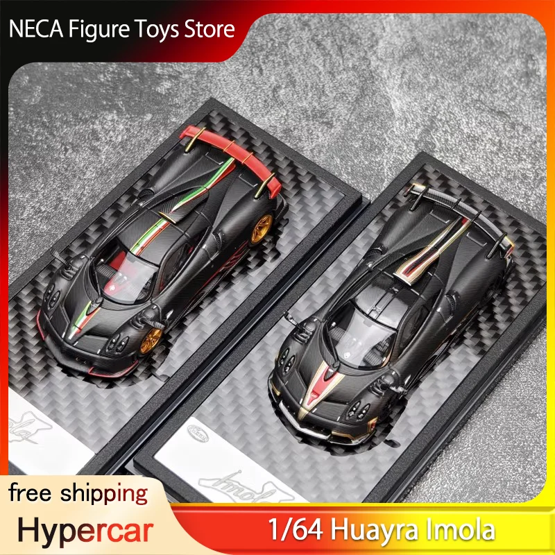 

1:64 Huayra Imola Carbon Fiber Hypercar Italian Flag Livery Alloy Diecast Model With Display Base Toys Gift For Boys