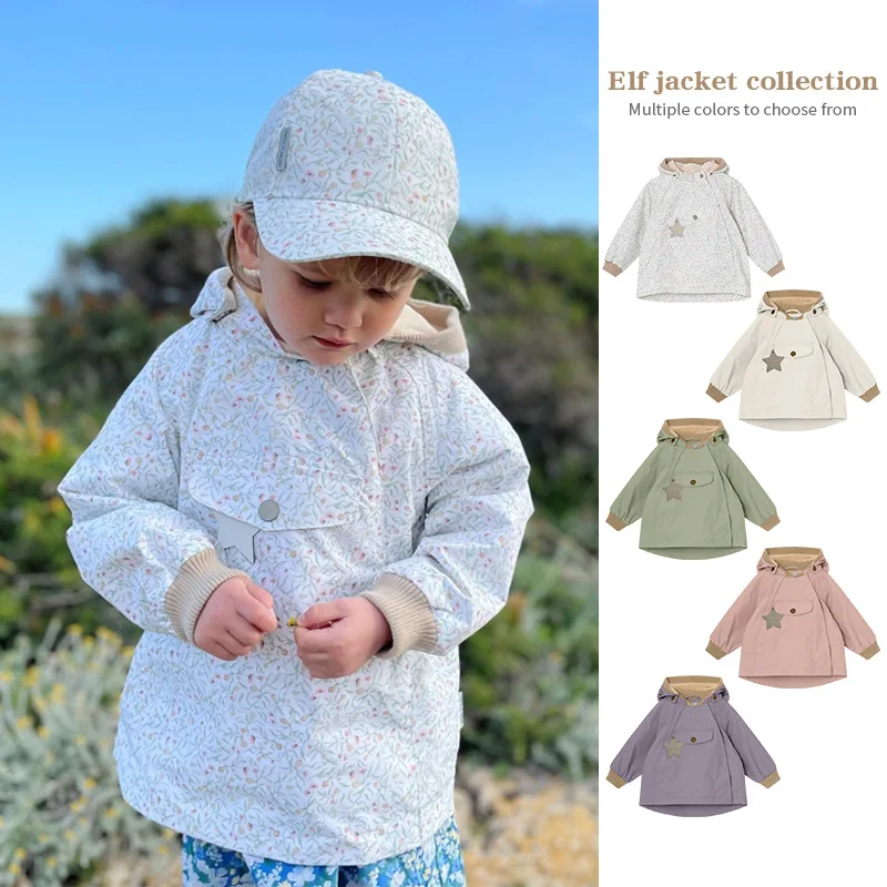 

Spot! Children's trench coat Autumn 2023 MAT new product for boys and girls windproof and waterproof jacket elf hat coat