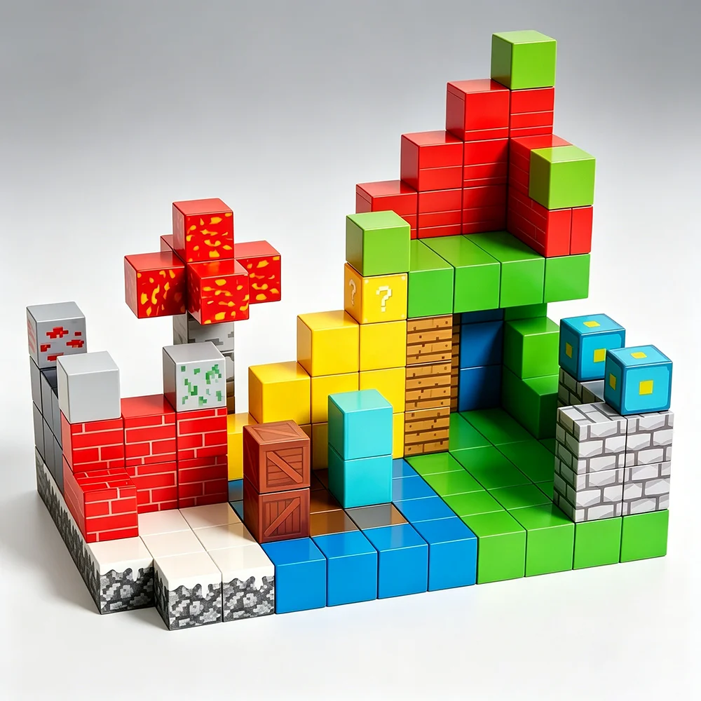 

50pcs DIY Magnetics Building Blocks Mini World Magnetic World Kids DIY Model Building Blocks Puzzle Blocks For Children's TOYS