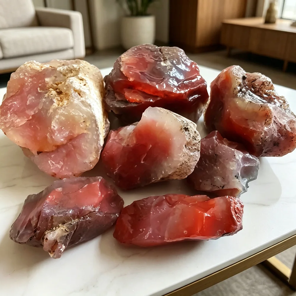 Natural Treasure Red Agate for Jewelry Making Carnelian Diffuser Oil Raw Stone Crystals Healing Specimen Home Decoration Stone