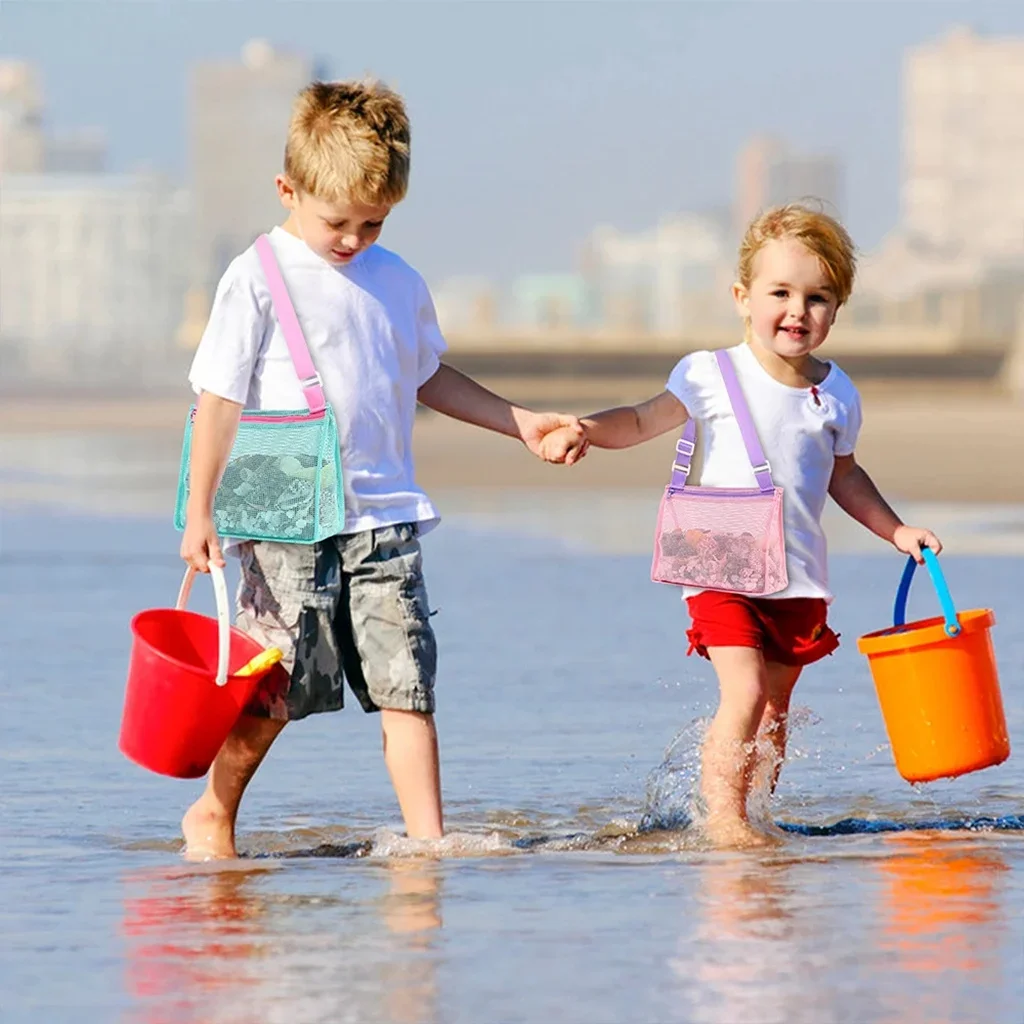 Children Outdoor Foldable Beach Mesh Bag Sand Away Protable Kids Beach Toys Bags Storage Organizers Cosmetic Makeup Mommg Bag