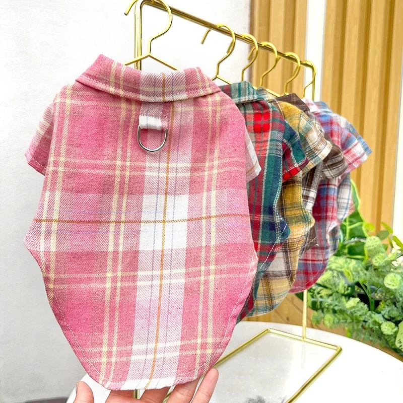 Pet Shirt for Small Large Dogs Classical Plaid Dog Clothes Breathable Puppy Coat Autumn Cat Shirt Fashion Pet Costumes Dog Vest