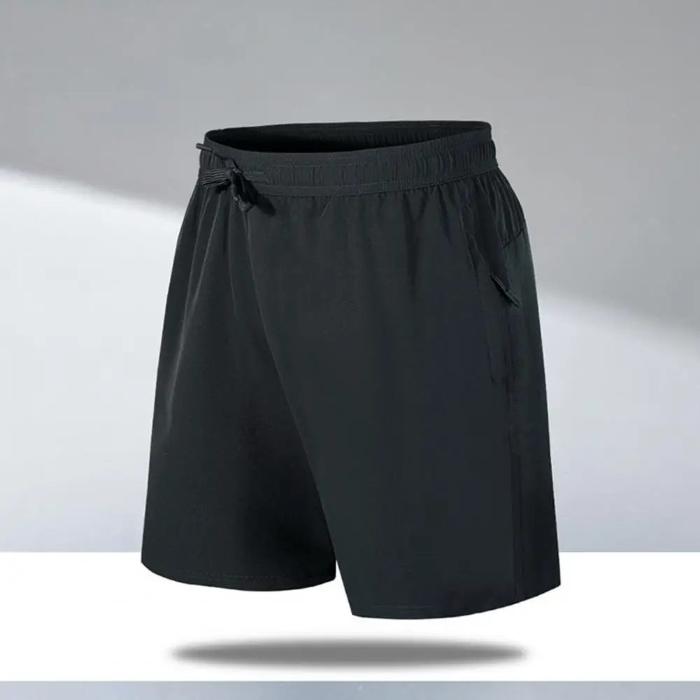 Sports Shorts Men Quick-Drying Fitness Solid Color Lace-up Thin Pockets Beach Shorts Summer Korean Style Jogging Short Trousers