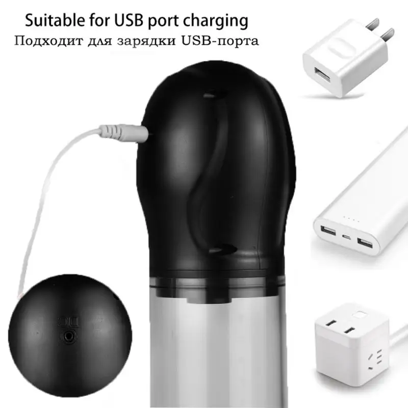 مضخة القضيب Ipx7 مقاوم للماء الكهربائية للرجال القضيب توسيع مضخة تفريغ القضيب المكبر مدلك الموزه الذكور 18 + الجنس لعب