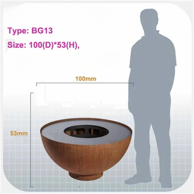 Outdoor charcoal barbecue, fire pit, barbecue pit, height adjustable, easy to assemble, easy to clean