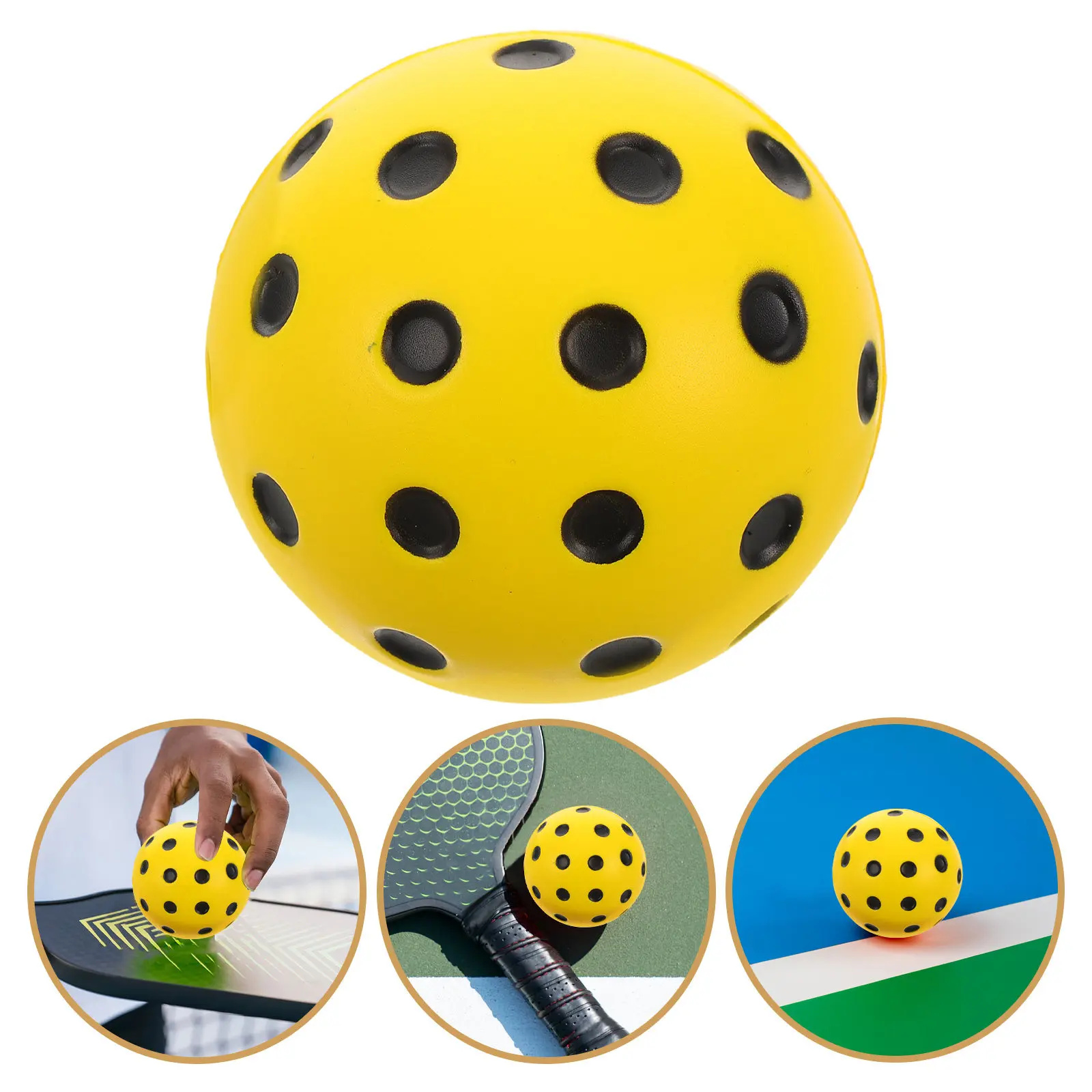 

2Pcs Lightweight Pickleball Indoor Silent Practice Balls Soft PU Foam Low Noise Quiet Balls for Home Gym School Training